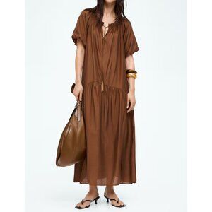 👗H&M Brown Maxi Dress w/puff sleeves, Sz XXL, NWT